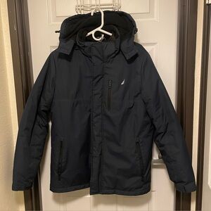 Nautica Dark Blue Hooded Coat